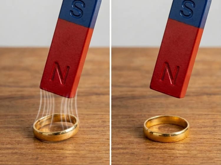 Gold magnet test for jewellery by Lily Dia Jewellery