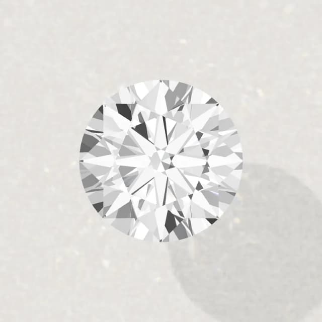 A 2 carat round brilliant lab-grown diamond seen face up, 8.1 mm across, a 3D render drawn to the same scale as the other 2 carat shapes on this page