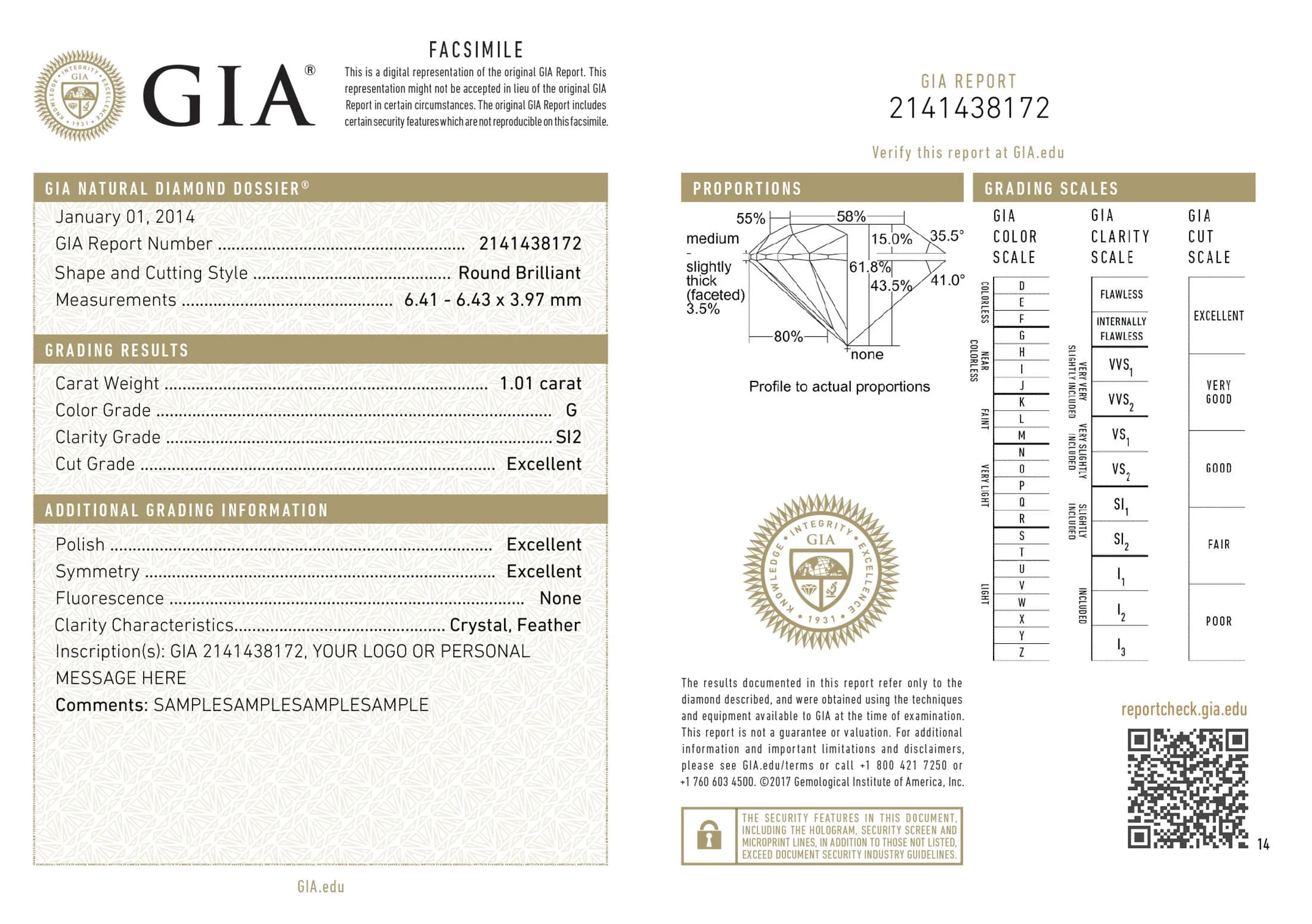 GIA diamond grading report dossier recording a diamond's 4Cs, measurements and origin, a diamond certification guide by Lily Dia Jewellery