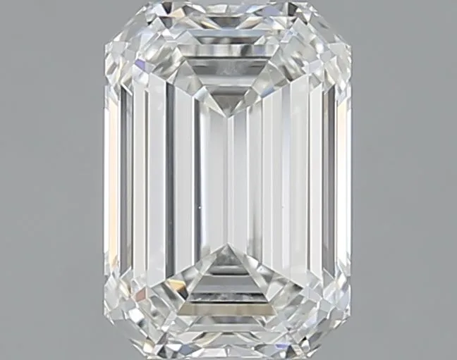 Near-colourless white emerald cut diamond that faces up white in a ring, a diamond colour education guide by Lily Dia Jewellery