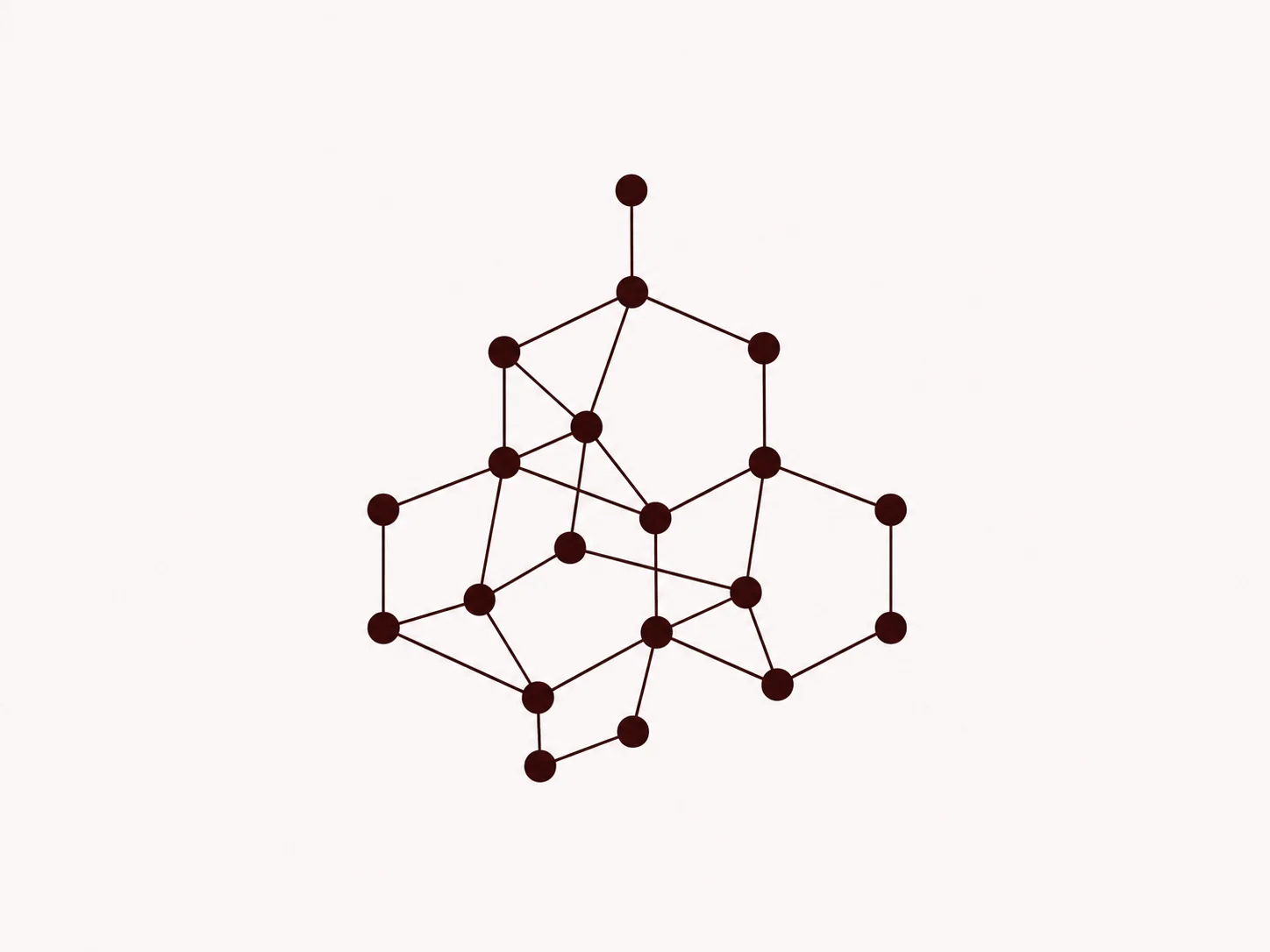 Diagram of the diamond crystal lattice, the carbon structure shared by lab-grown and natural diamonds, a lab-grown vs natural diamond education guide by Lily Dia Jewellery