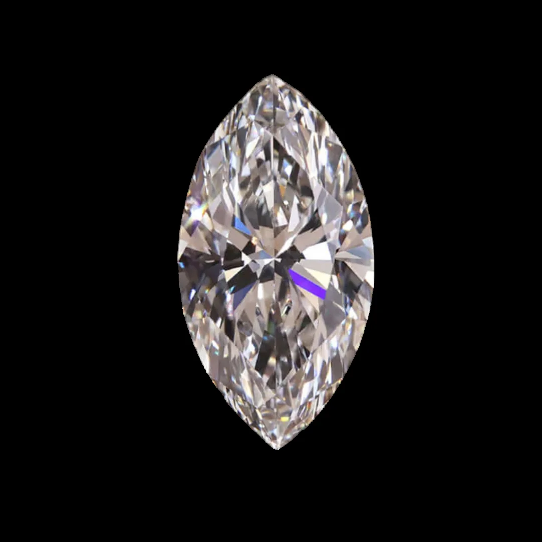 A marquise cut moissanite stone, a moissanite vs diamond education guide by Lily Dia Jewellery