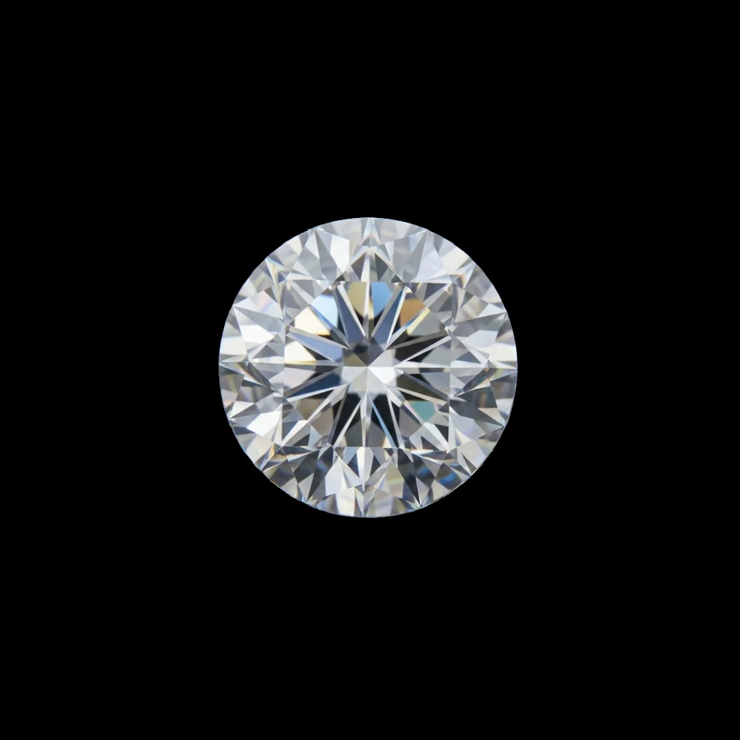 A round brilliant cut diamond, a moissanite vs diamond education guide by Lily Dia Jewellery