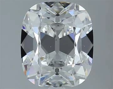 A loose old mine cut diamond, an antique cushion-shaped cut with chunky hand-cut facets and a large open culet, an old mine cut diamond shape education guide by Lily Dia Jewellery