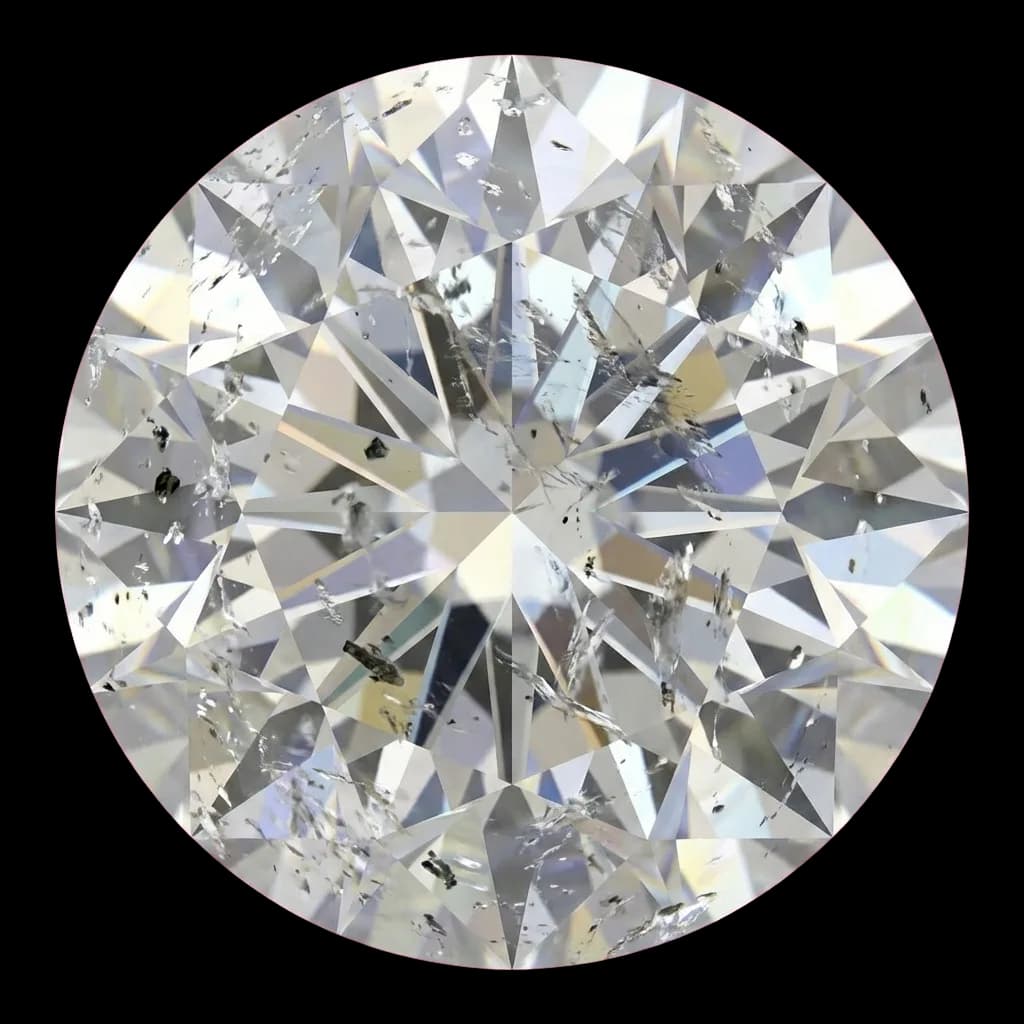 A round brilliant cut diamond with visible inclusions, showing the kind of clarity detail to check before choosing a stone, a round diamond shape education guide by Lily Dia Jewellery