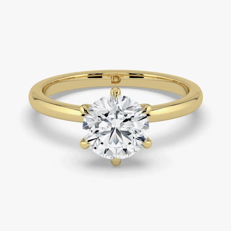 Emelia six claw round solitaire engagement ring by Lily Dia Jewellery