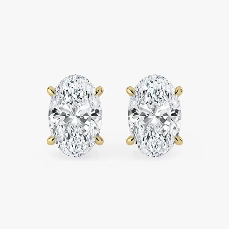 LARA 4x6mm oval moissanite stud earrings by Lily Dia Jewellery