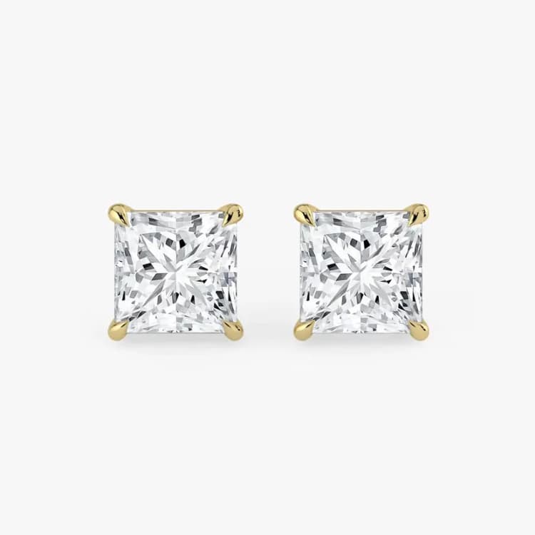 WHITNEY 4.5mm princess moissanite stud earrings by Lily Dia Jewellery