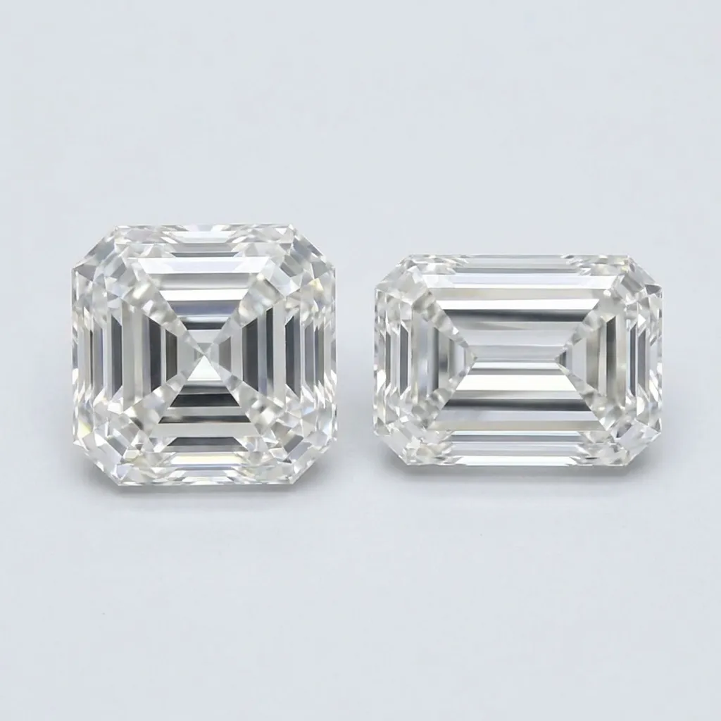 Asscher cut vs emerald cut engagement rings by Lily Dia Jewellery