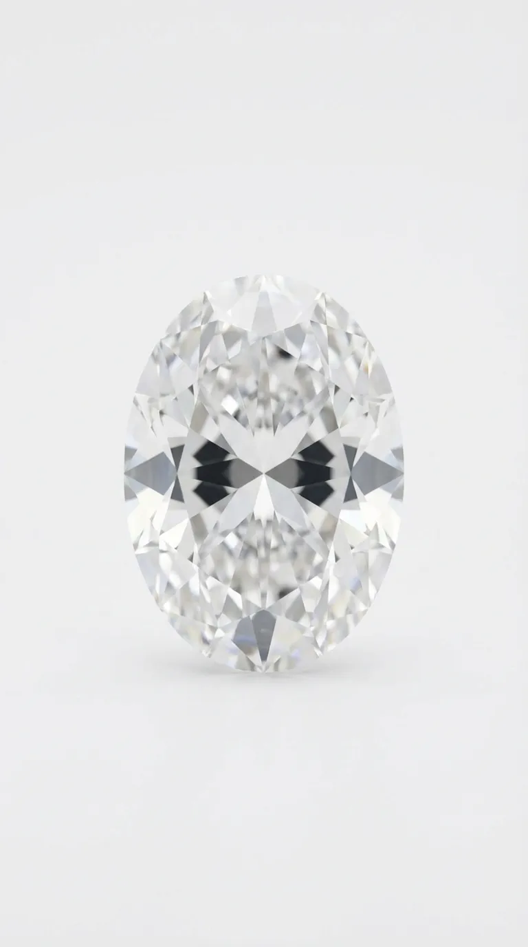 Oval diamond bow tie effect close-up by Lily Dia Jewellery