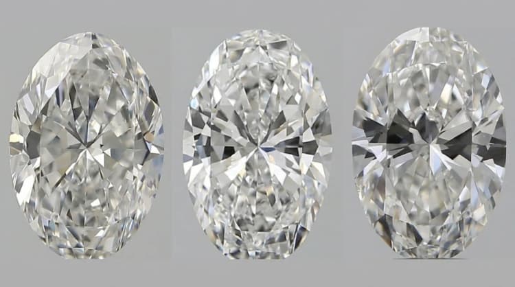 Oval diamond showing bow tie effect by Lily Dia Jewellery