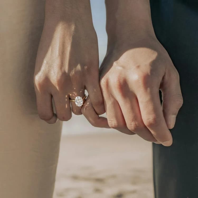 Isabella oval solitaire engagement ring by Lily Dia Jewellery
