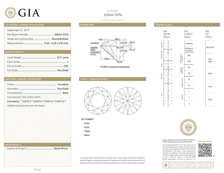 GIA lab-grown diamond grading report sample for Lily Dia Jewellery
