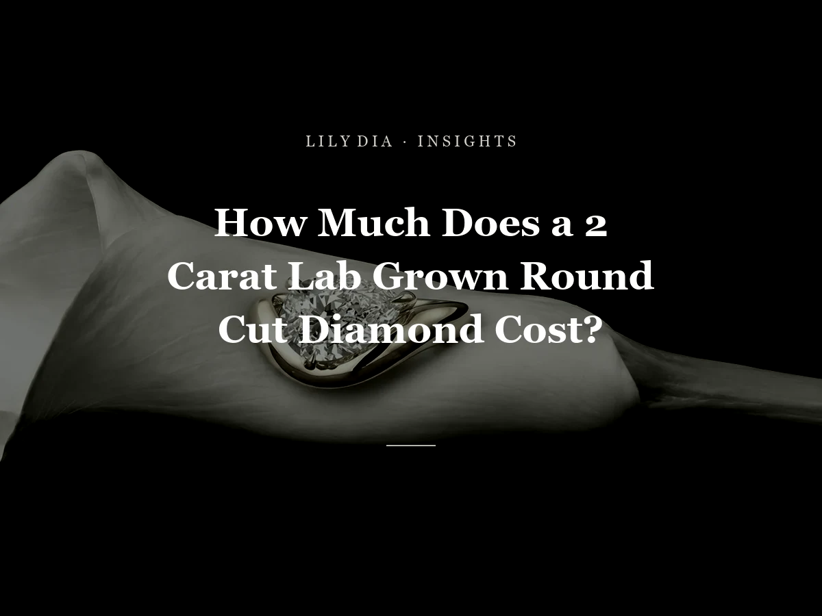 How Much Does a 2 Carat Lab Grown Round Cut Diamond Cost? title cover by Lily Dia Jewellery