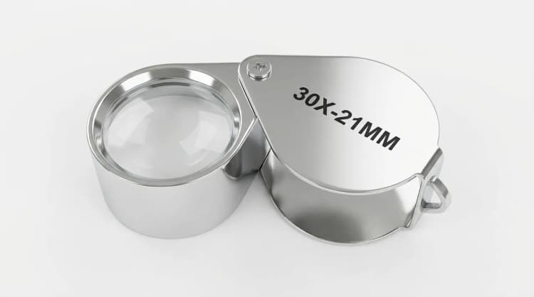 Diamond loupe inspection at home by Lily Dia Jewellery