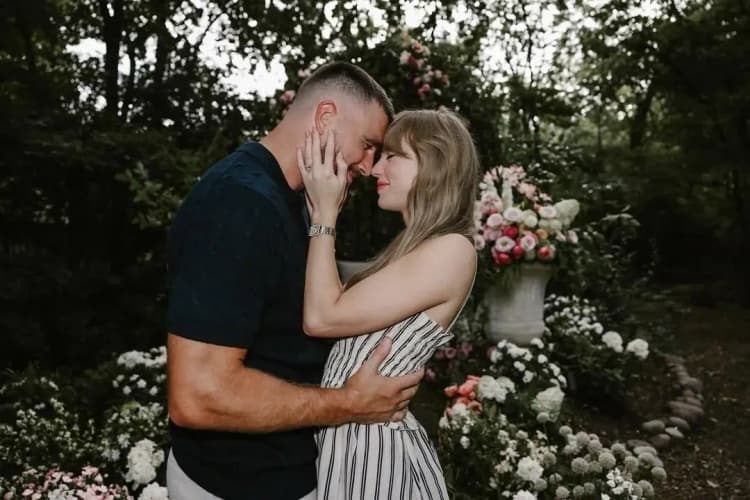 Taylor Swift and Travis Kelce engagement photos, courtesy of Taylor Swift and Travis Kelce on Instagram